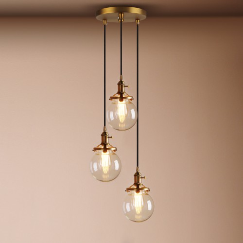 Contemporary Multi-lights Glass Globe Shade Pendant Light